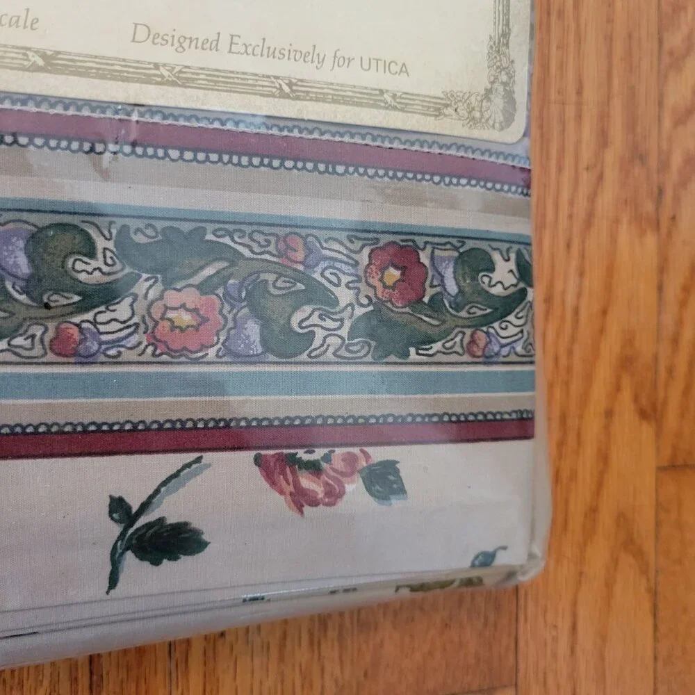 Louis Nichole Utica Twin Sheet Set Dubonnet Multi Combed‎ 180 Threads